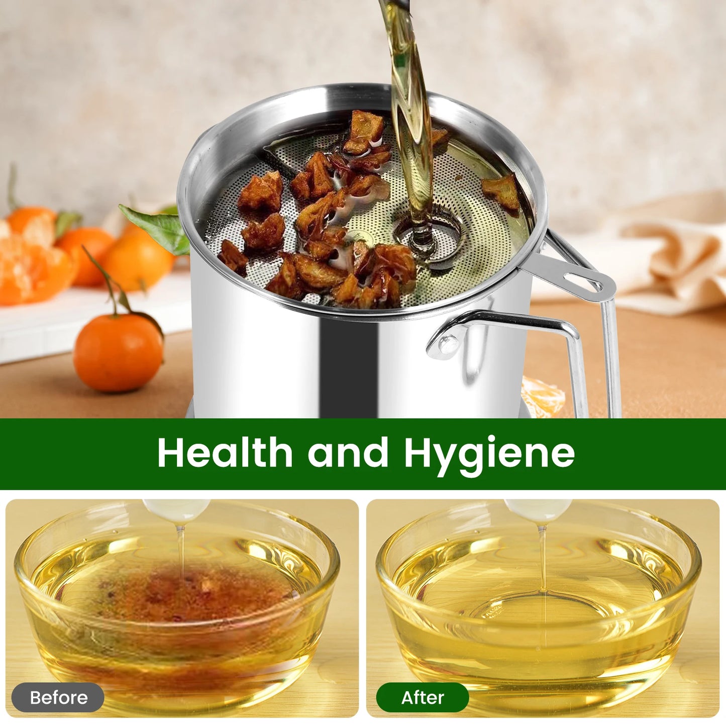 Premium 2-in-1 Oil Filter & Storage Pot