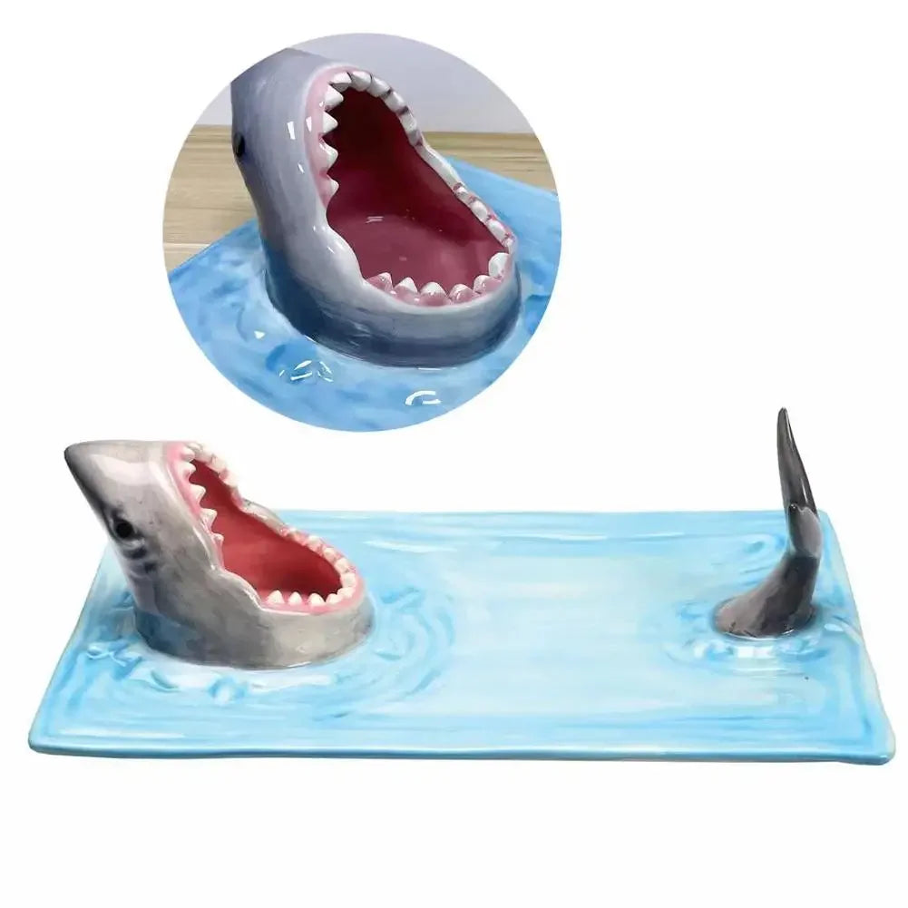 Shark Sushi Platter – Artistic Ceramic Serving Board with Anti-Slip Design