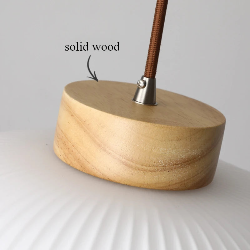 Japanese Wabi-Sabi Pendant Light – Handcrafted Wood & Glass Luminaire | Trendora.es
