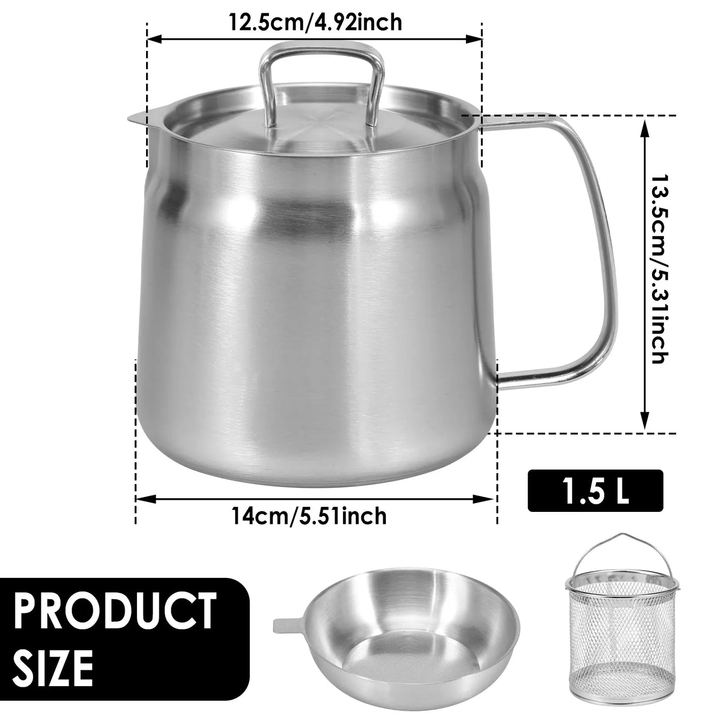 Premium 2-in-1 Oil Filter & Storage Pot