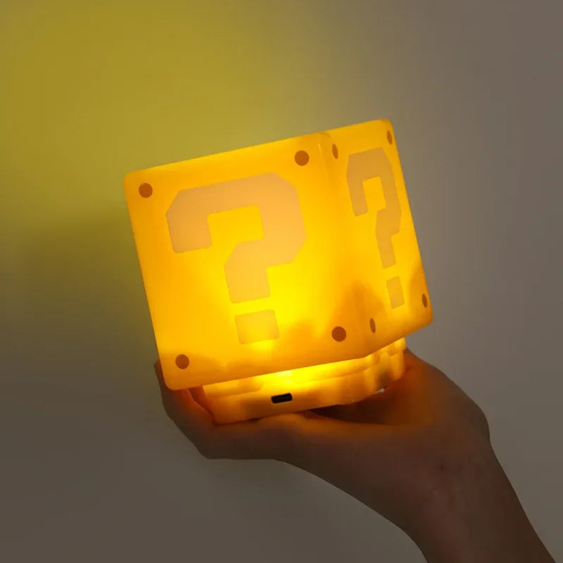 Super Mario Question Block Night Light – Iconic Glow for Gamers & Fans!