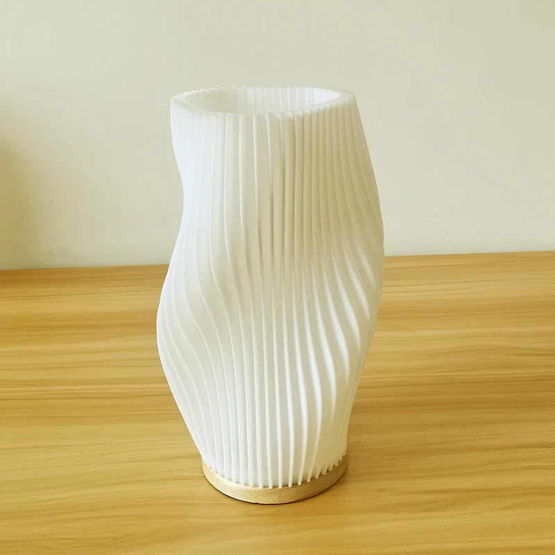 French Cream 3D Pleated Lamp – Viral Aesthetic Desk Light