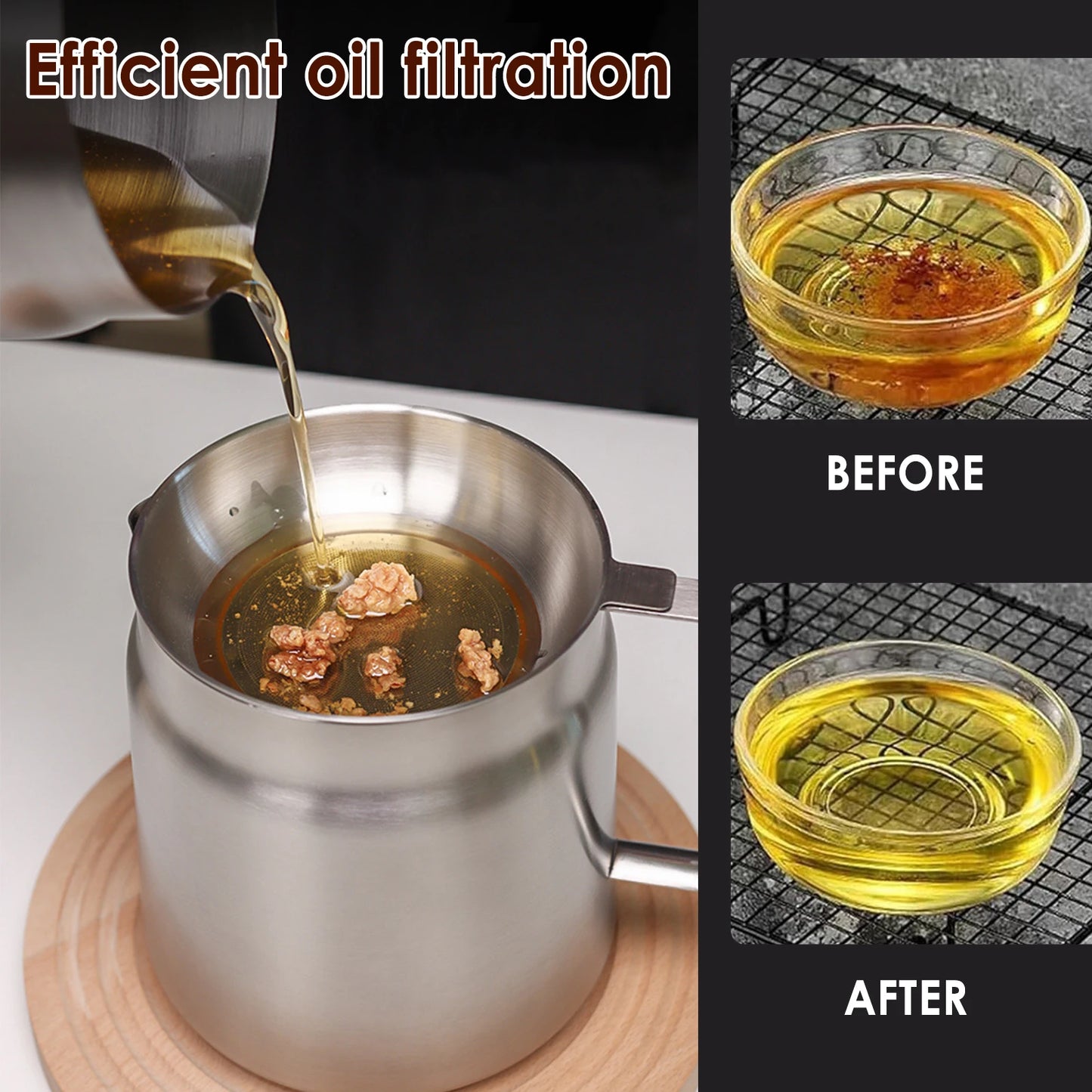 Premium 2-in-1 Oil Filter & Storage Pot