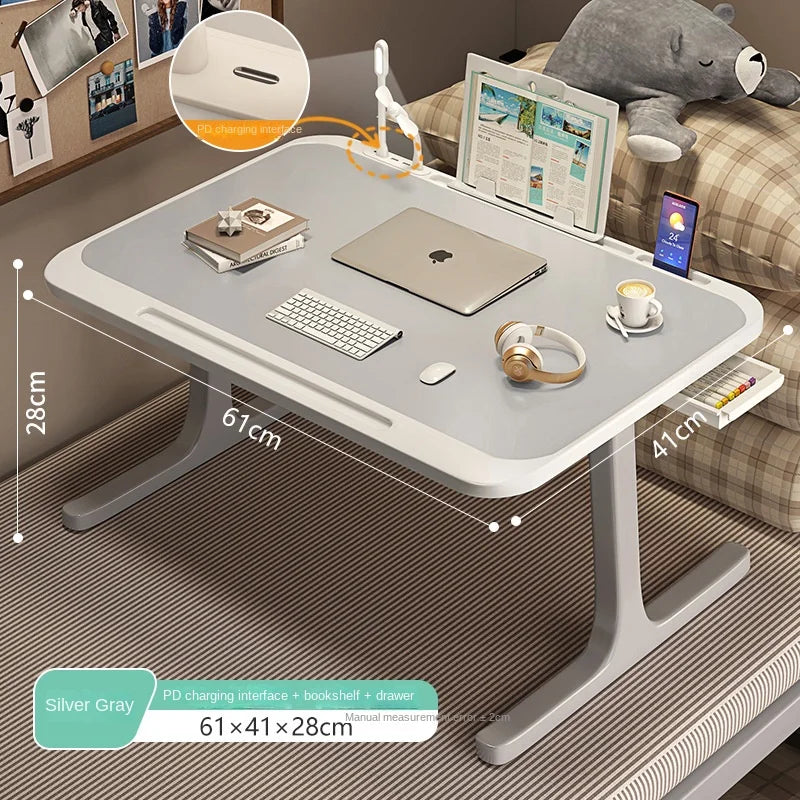 Multifunctional Folding Computer Table – Space-Saving Workstation with Wireless Charging