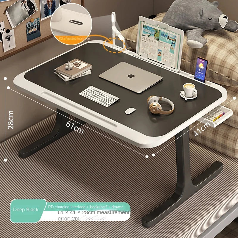 Multifunctional Folding Computer Table – Space-Saving Workstation with Wireless Charging