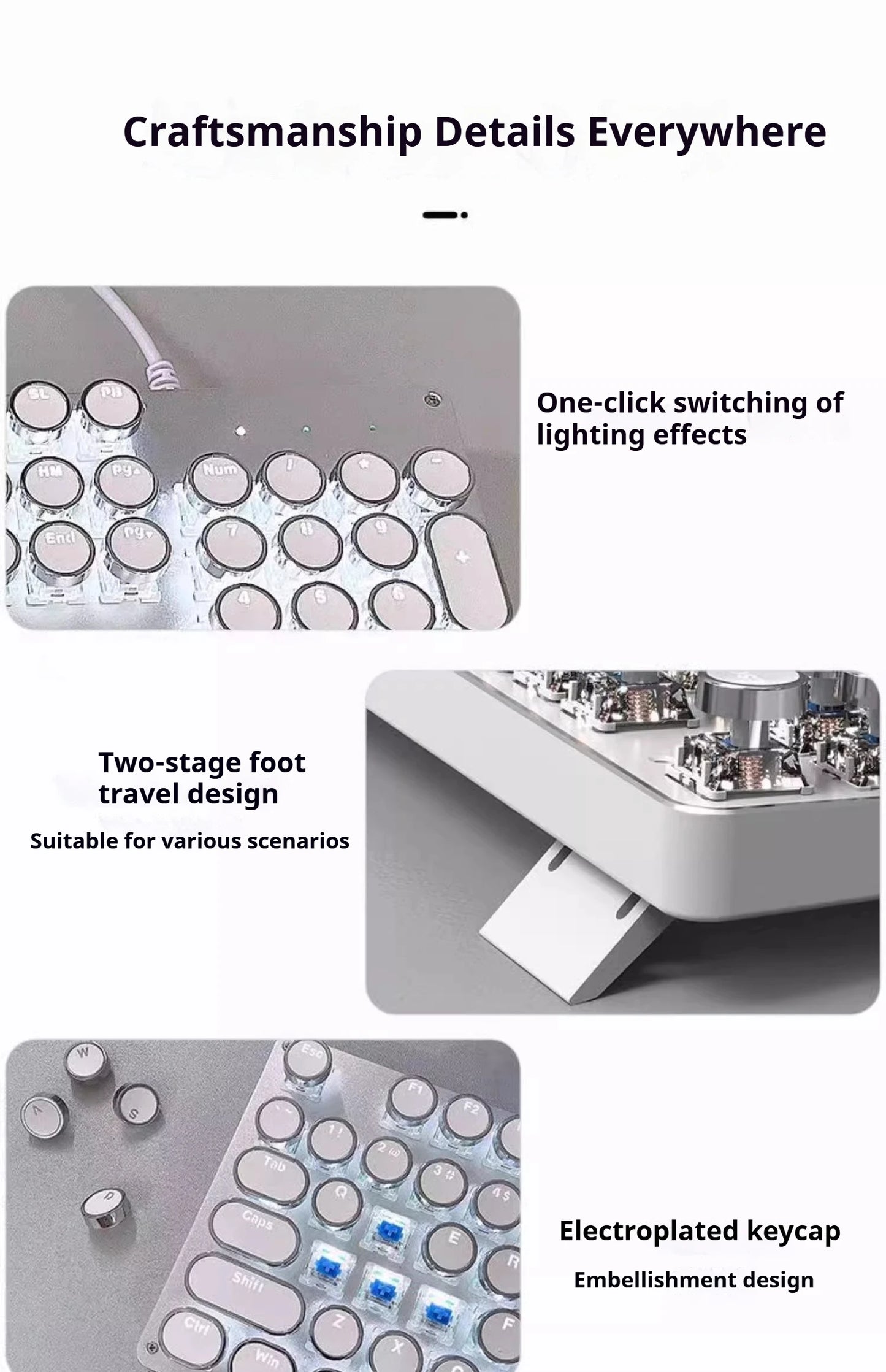 Punk Typewriter Ergonomic Mechanical Gaming Keyboard - Trendora.es