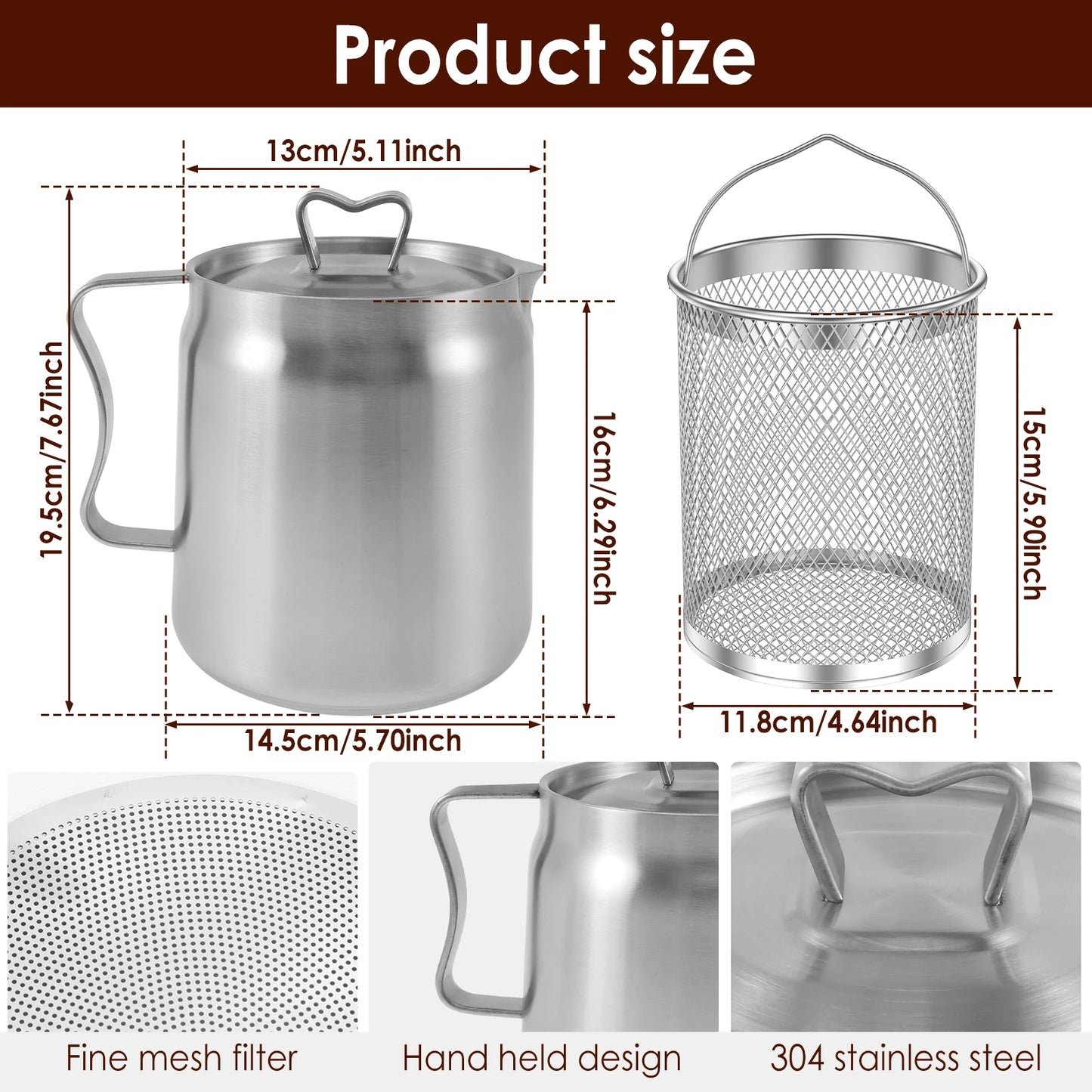 Premium 2-in-1 Oil Filter & Storage Pot