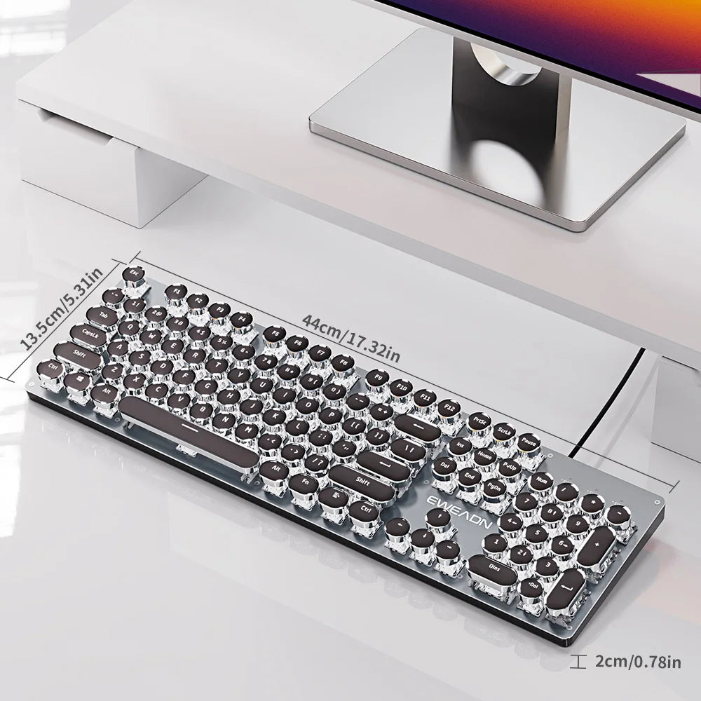 Punk Typewriter Ergonomic Mechanical Gaming Keyboard - Trendora.es