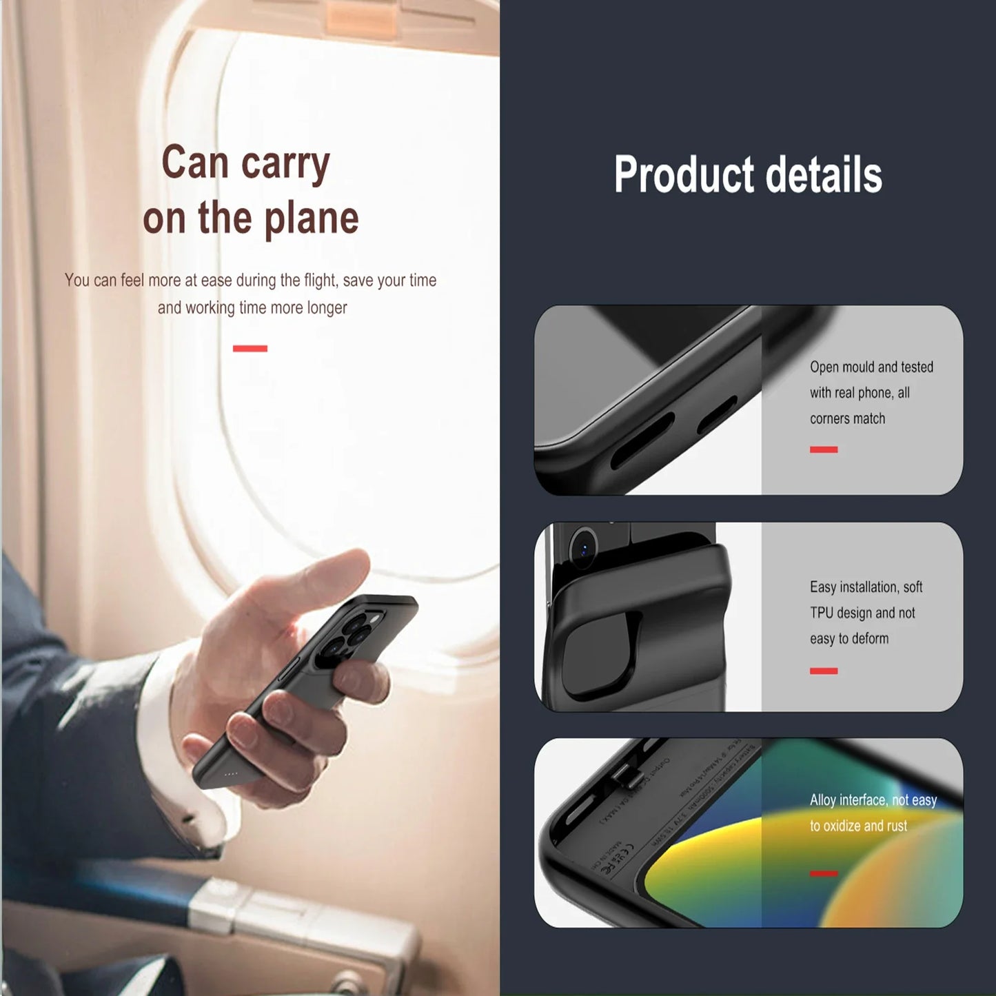 6000mAh Smart Battery Case – Double Your iPhone's Power | Trendora.es