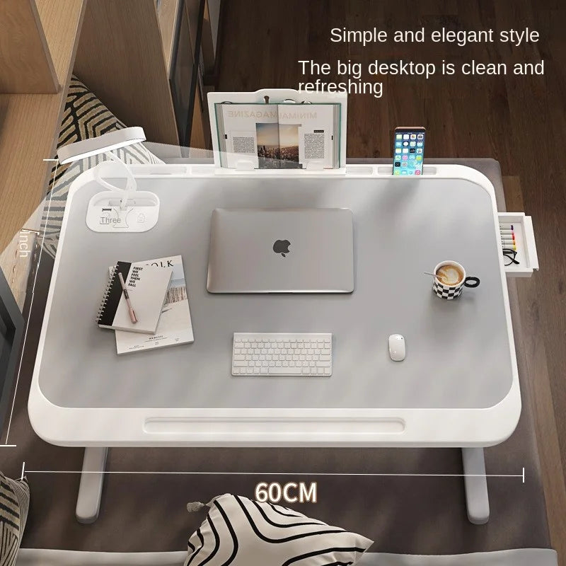 Multifunctional Folding Computer Table – Space-Saving Workstation with Wireless Charging