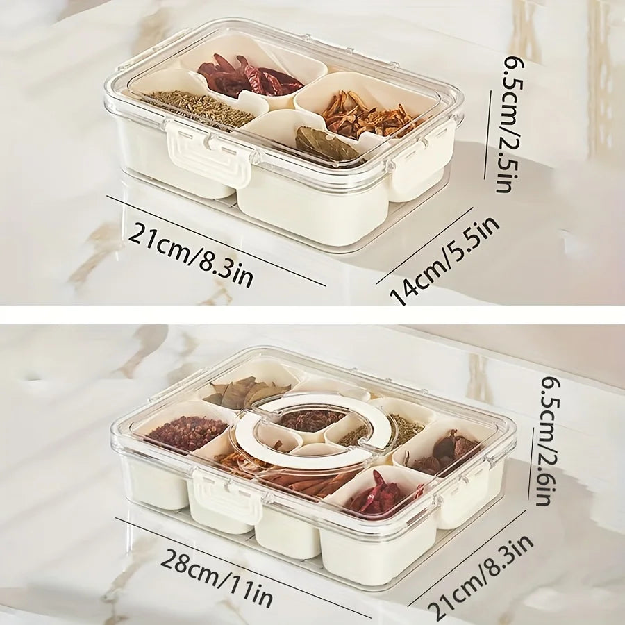 4/8-Grid Snack Organizer – All-in-One Portable Charcuterie System