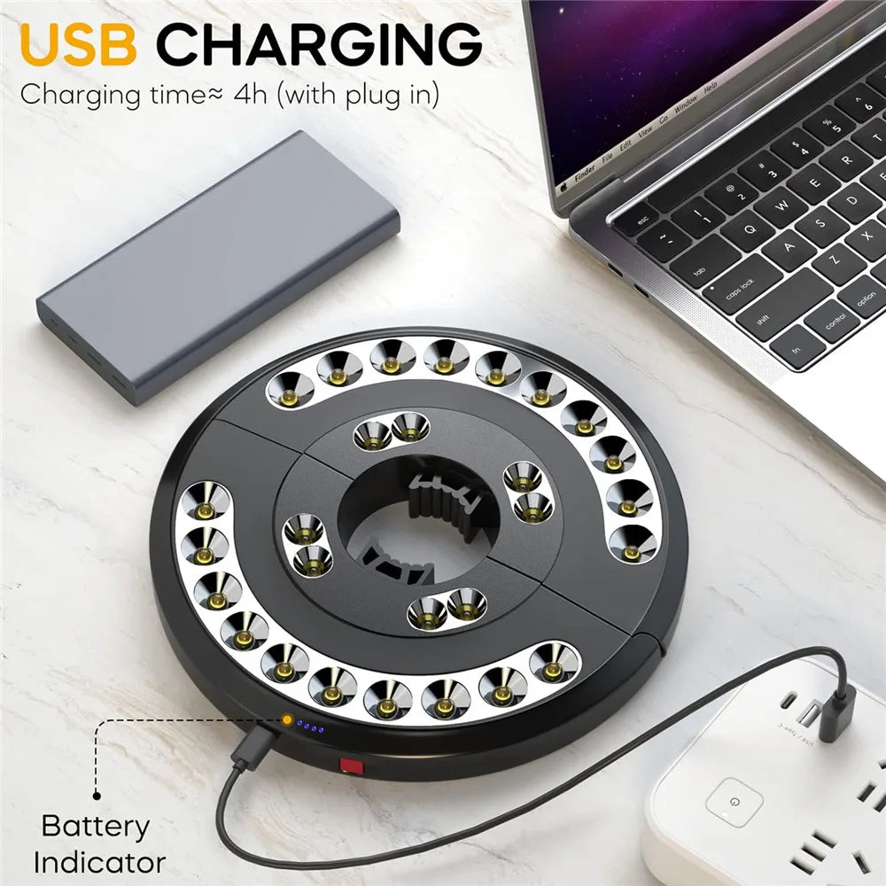 28LED Rechargeable Umbrella Light – 3-Mode Outdoor Ambiance | Trendora.es