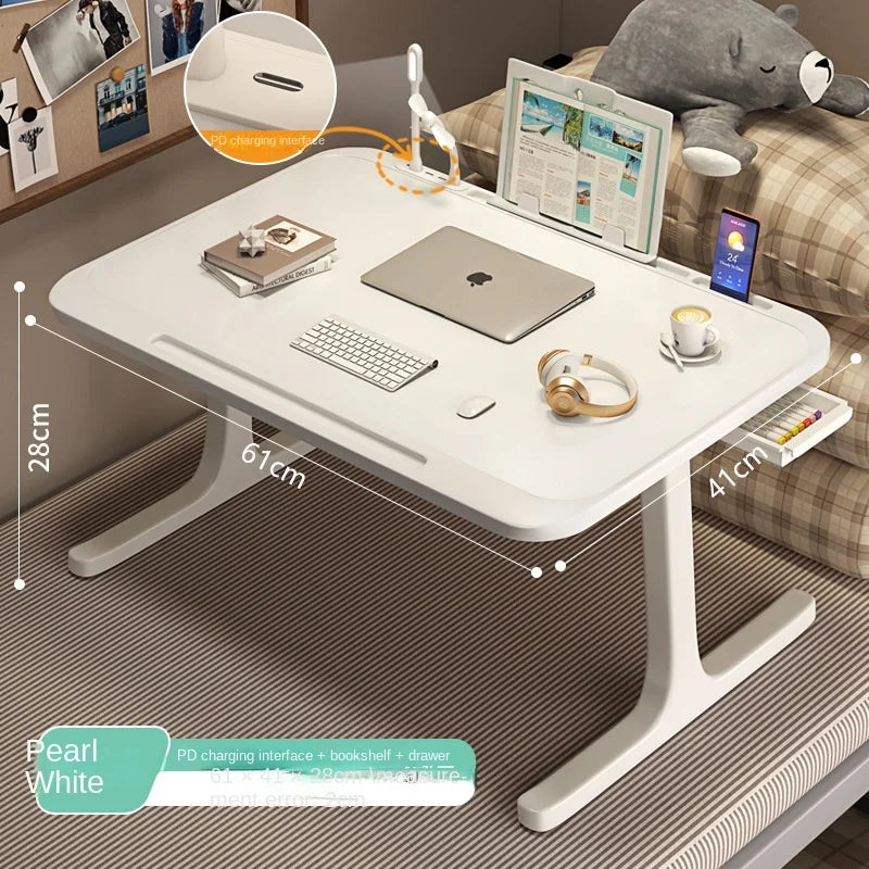Multifunctional Folding Computer Table – Space-Saving Workstation with Wireless Charging