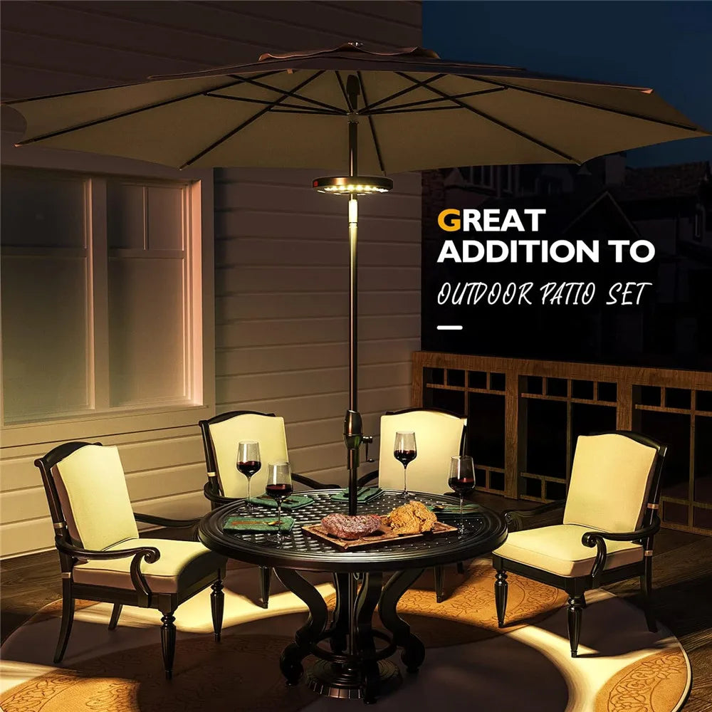 28LED Rechargeable Umbrella Light – 3-Mode Outdoor Ambiance | Trendora.es