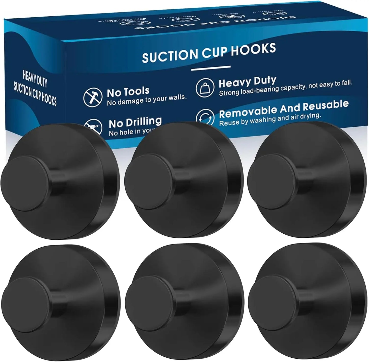 Pack of Heavy Duty Suction Hooks