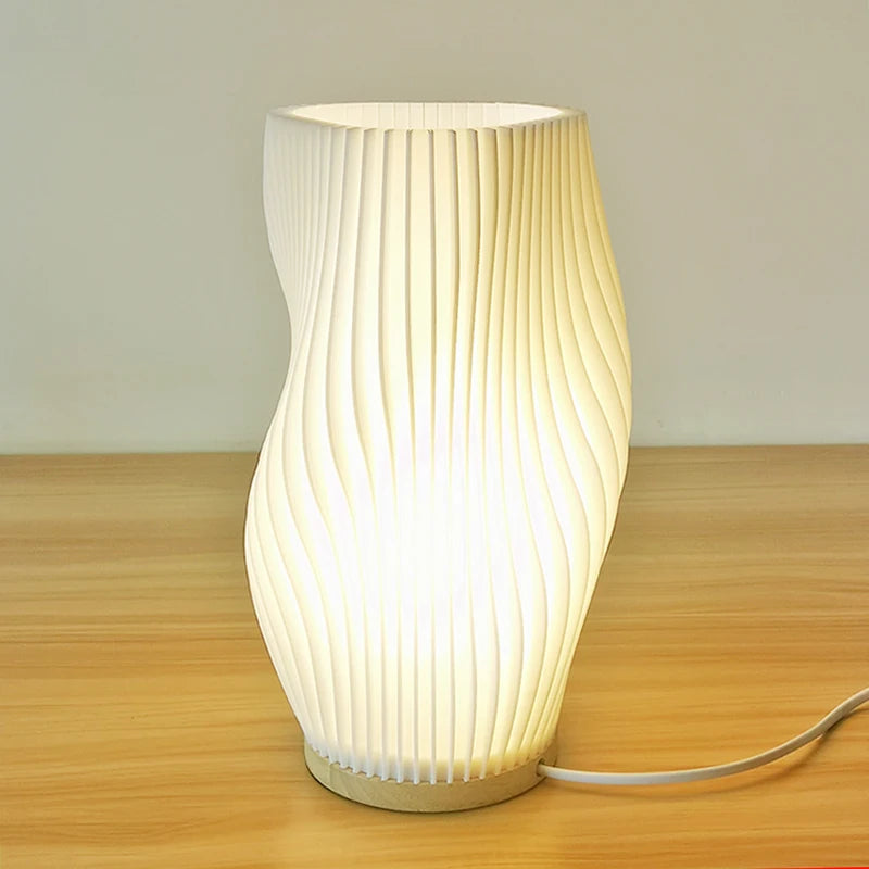 French Cream 3D Pleated Lamp – Viral Aesthetic Desk Light