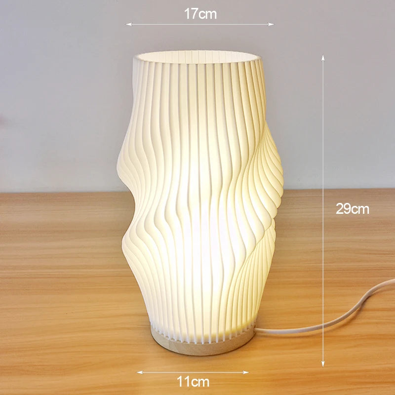 French Cream 3D Pleated Lamp – Viral Aesthetic Desk Light