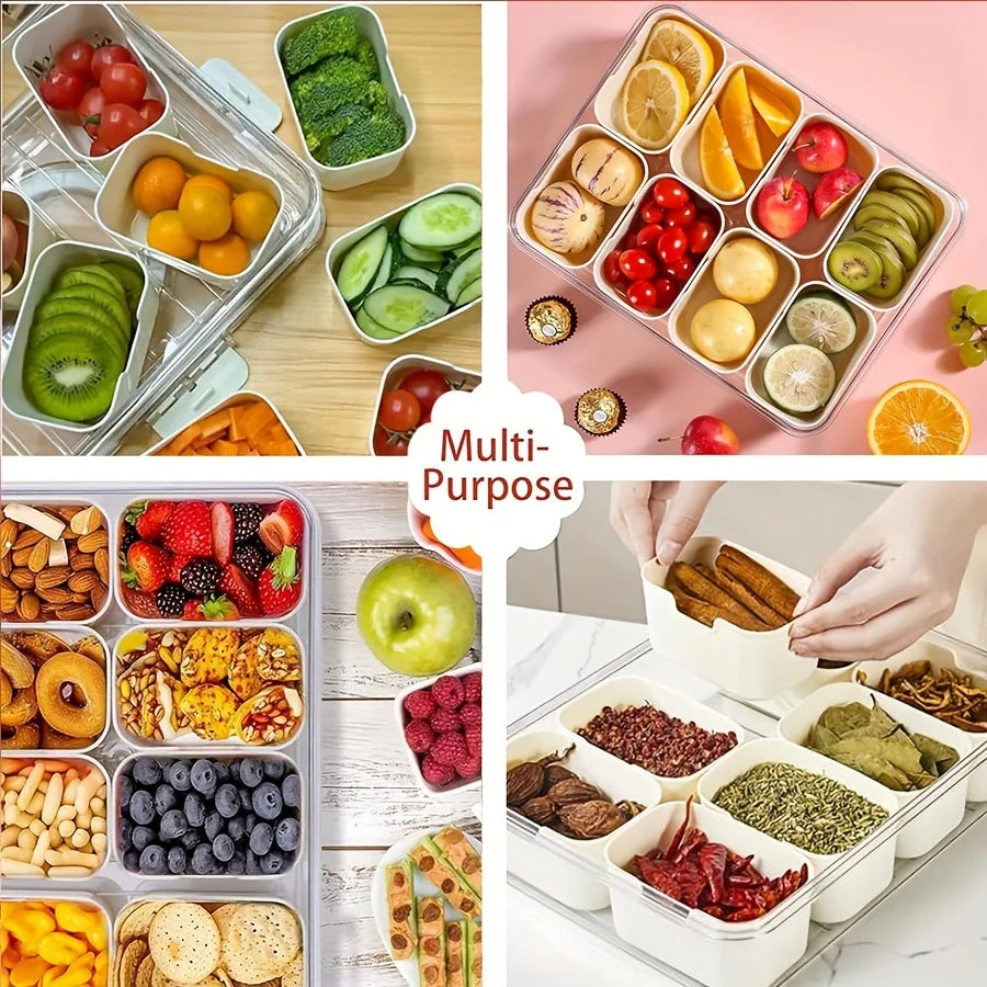 4/8-Grid Snack Organizer – All-in-One Portable Charcuterie System