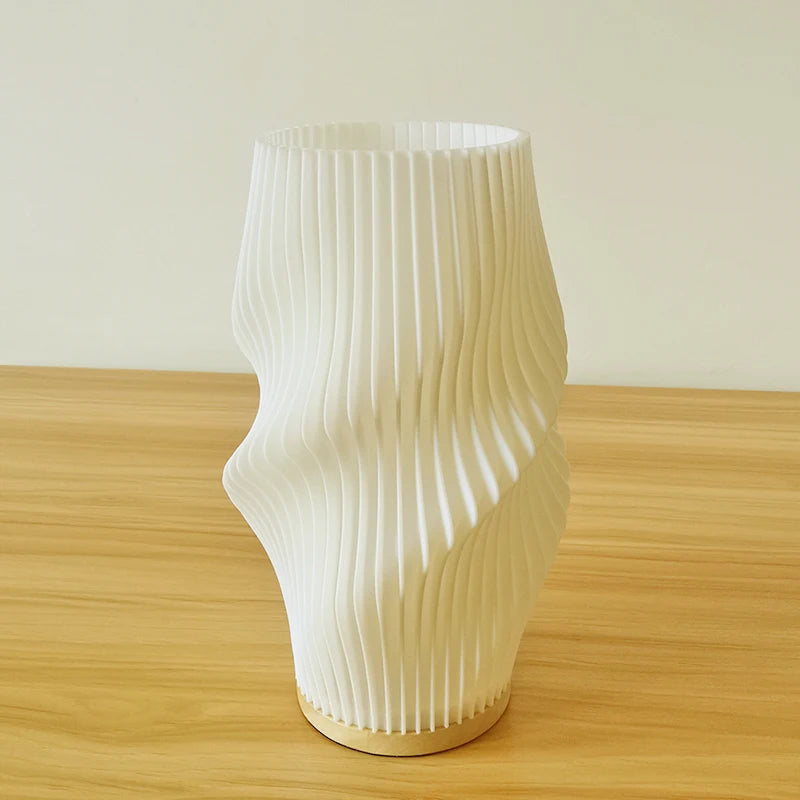 French Cream 3D Pleated Lamp – Viral Aesthetic Desk Light