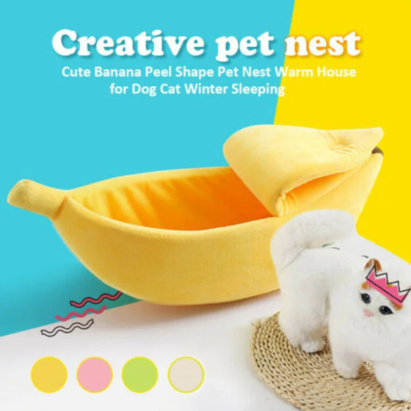Banana Cat Bed – Whimsical Hanging Hammock for Feline Fun