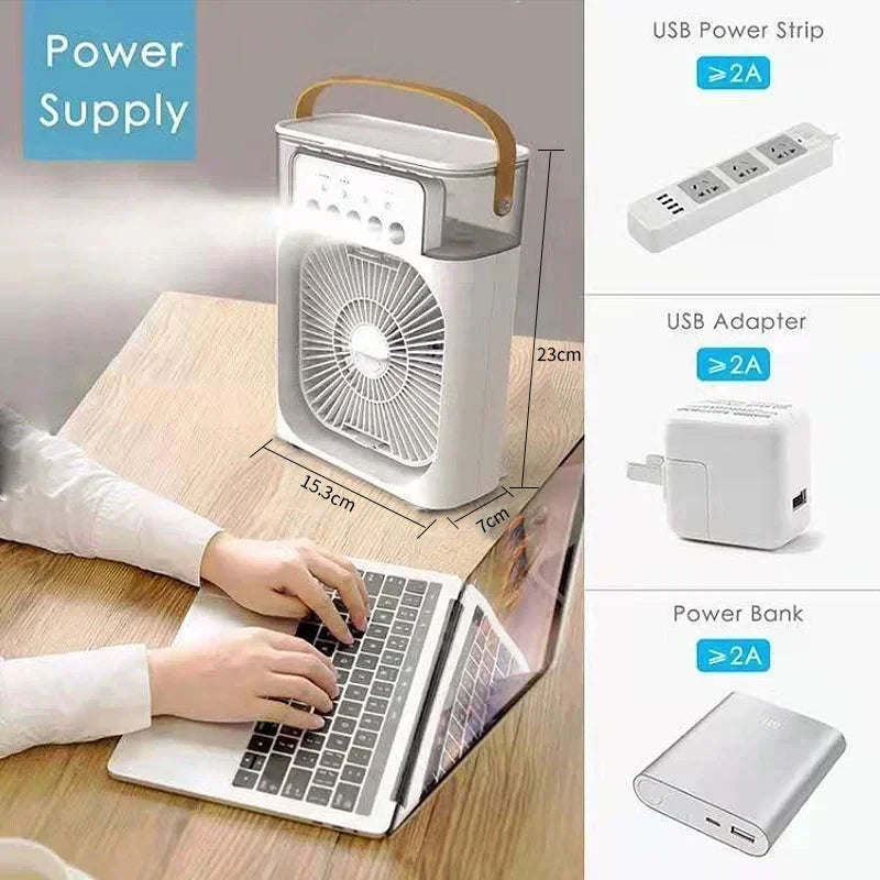 3 In 1 Portable Humidifier Fan Mini Air Conditioners