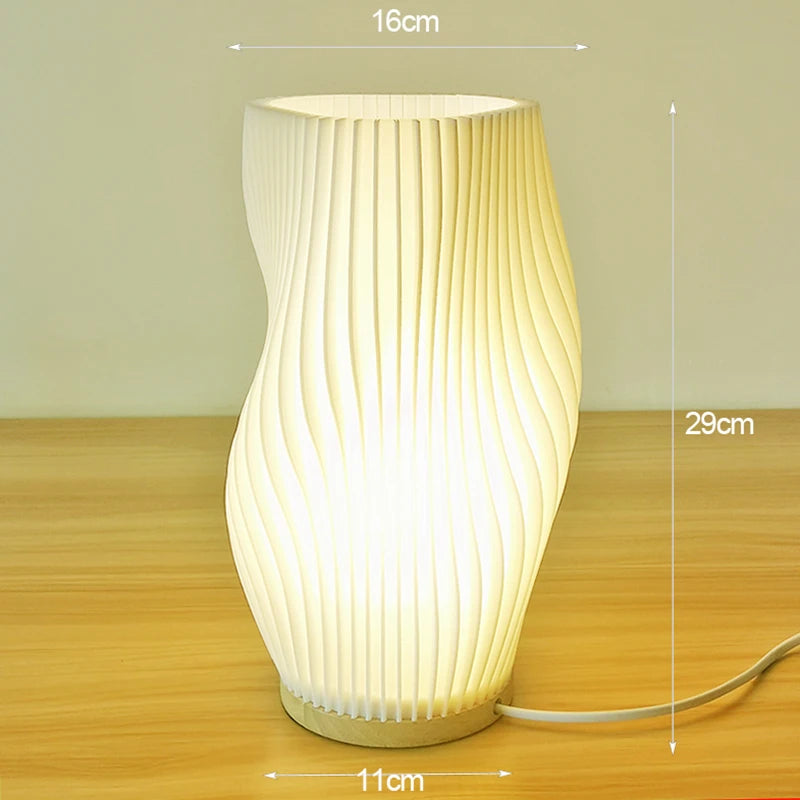French Cream 3D Pleated Lamp – Viral Aesthetic Desk Light