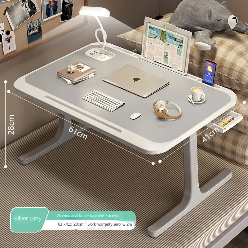 Multifunctional Folding Computer Table – Space-Saving Workstation with Wireless Charging