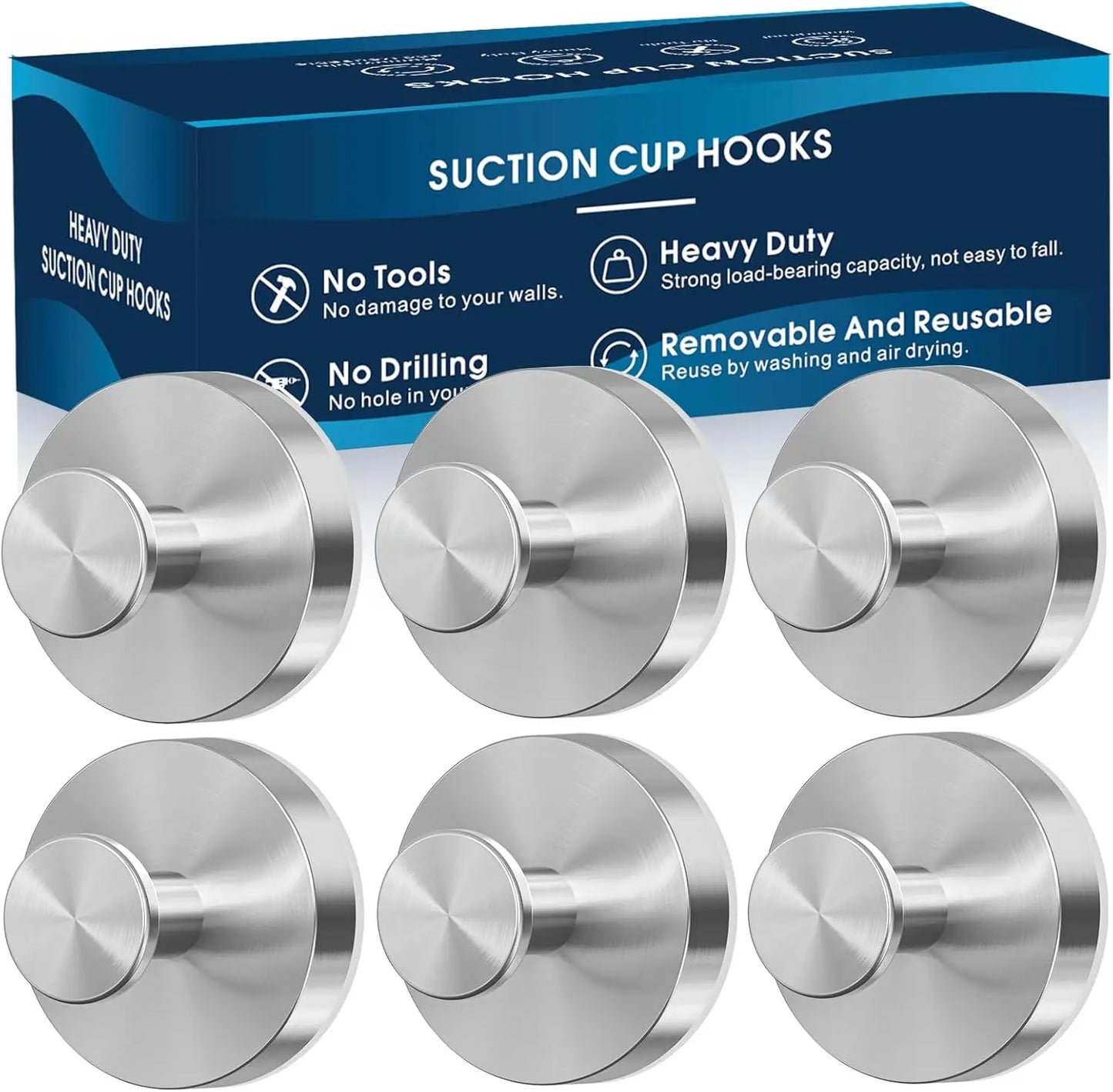 Pack of Heavy Duty Suction Hooks