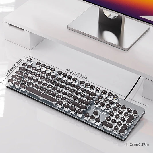 Punk Typewriter Ergonomic Mechanical Gaming Keyboard - Trendora.es