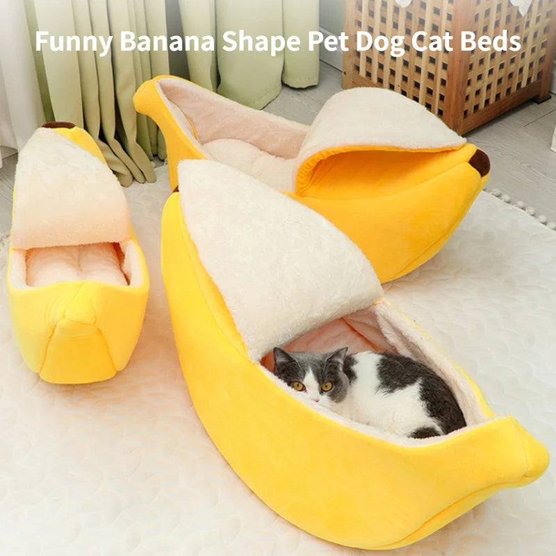 Banana Cat Bed – Whimsical Hanging Hammock for Feline Fun