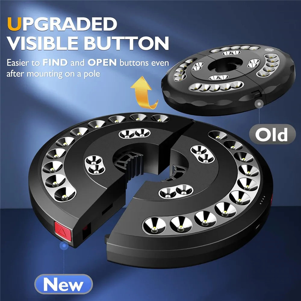 28LED Rechargeable Umbrella Light – 3-Mode Outdoor Ambiance | Trendora.es