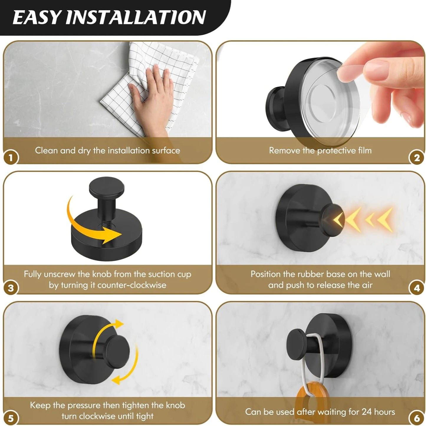 Pack of Heavy Duty Suction Hooks