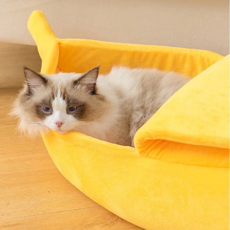 Banana Cat Bed – Whimsical Hanging Hammock for Feline Fun - Trendora.es