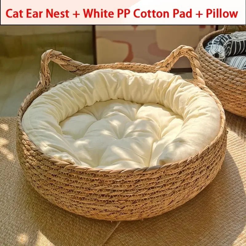 Breathable Bamboo Cat Bed – Summer Cooling Nest for Feline Comfort - Trendora.es