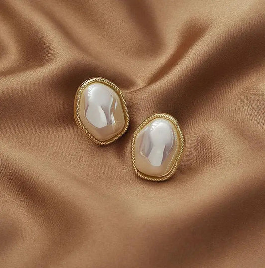 Circle Drop Earrings Baroque Pearl Earrings Gold - Trendora.es