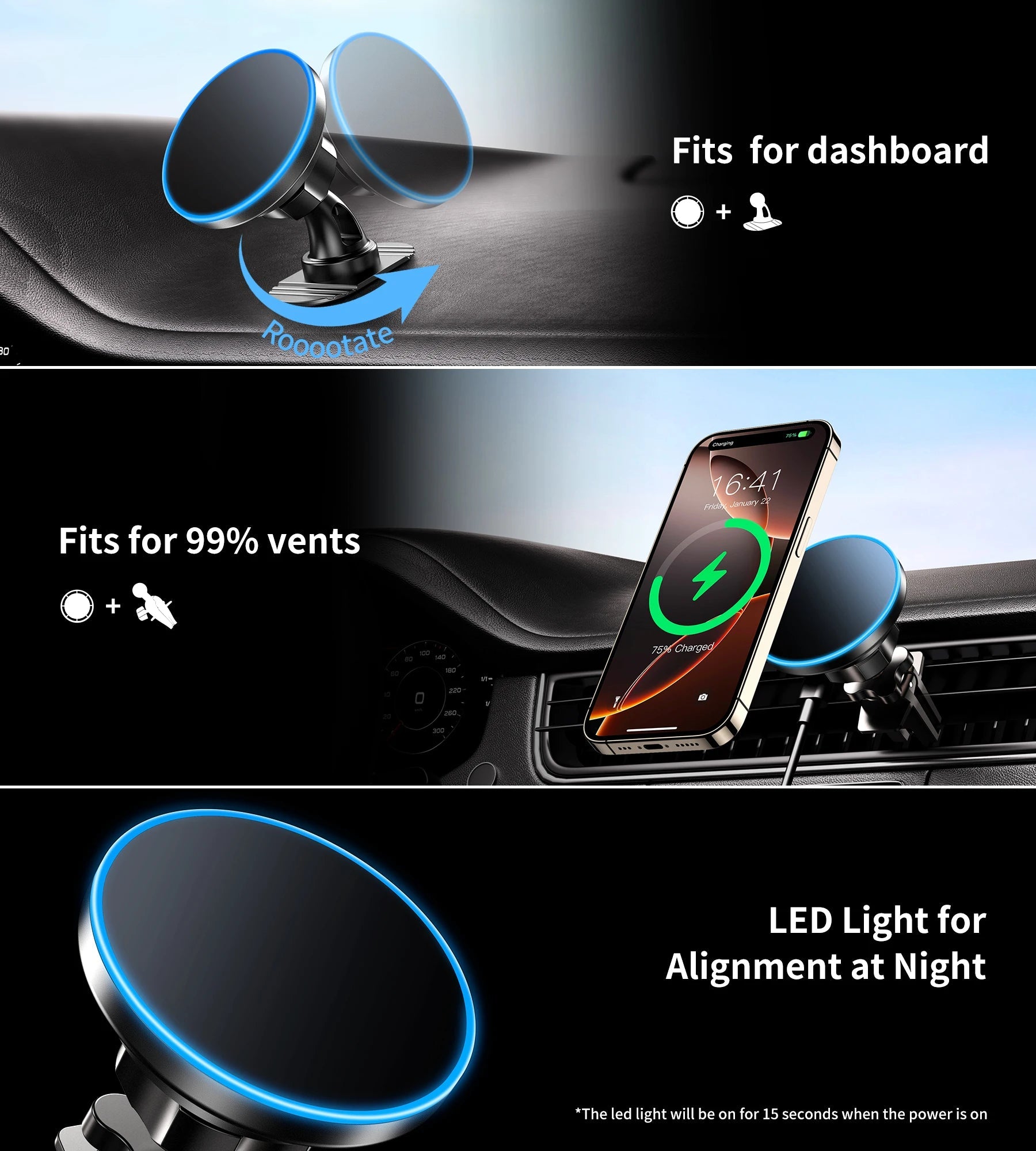 Fast Charging Magsafe Car Mount Charger - Trendora.es