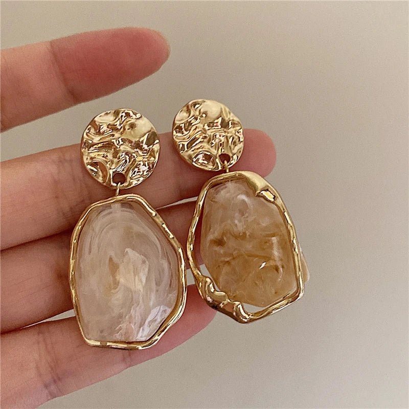 Geometry Irregularity Resin Stud Earrings - Trendora.es