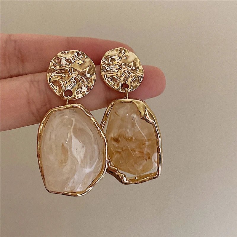 Geometry Irregularity Resin Stud Earrings - Trendora.es