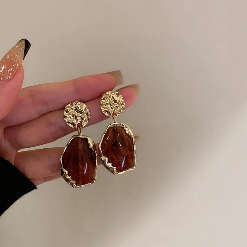 Geometry Irregularity Resin Stud Earrings - Trendora.es