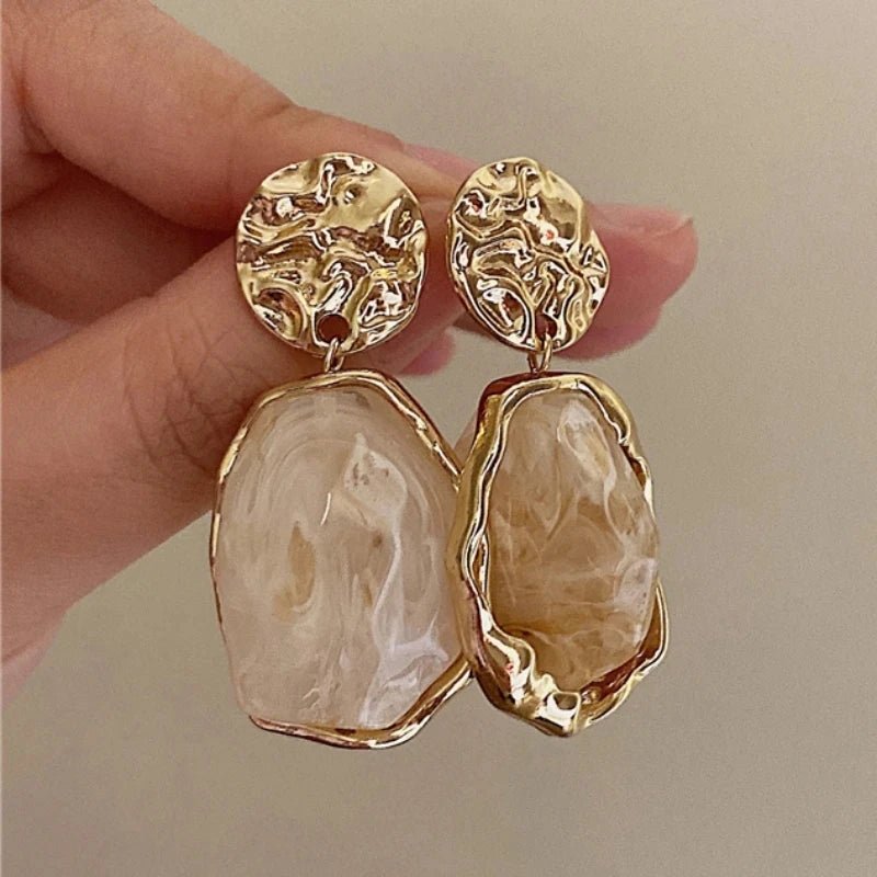 Geometry Irregularity Resin Stud Earrings - Trendora.es