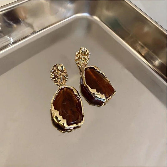 Geometry Irregularity Resin Stud Earrings - Trendora.es