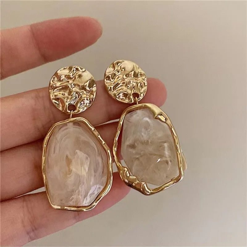Geometry Irregularity Resin Stud Earrings - Trendora.es