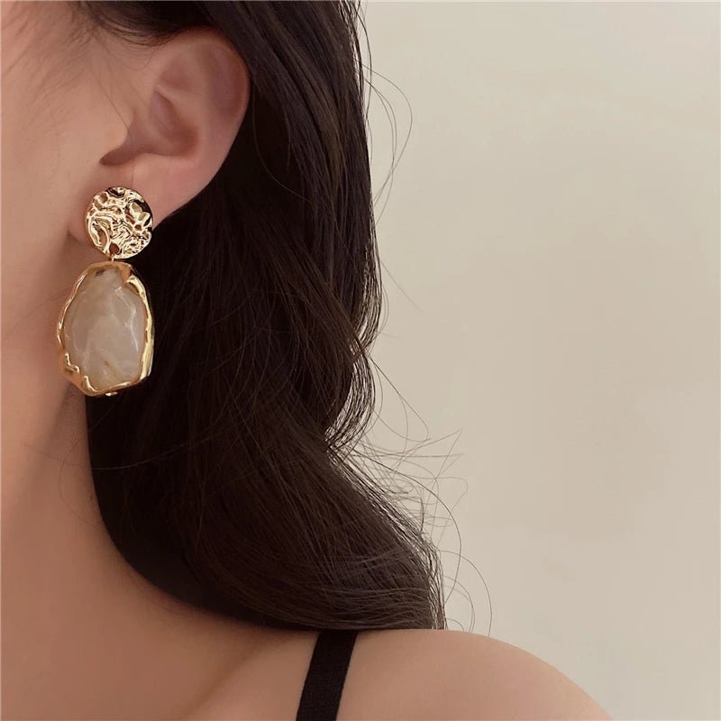 Geometry Irregularity Resin Stud Earrings - Trendora.es