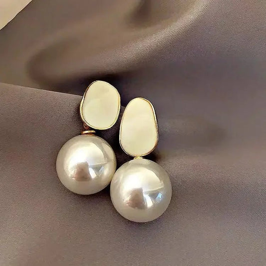 Korean Light Luxury Elegant Imitation Pearl Dangle Earrings - Trendora.es