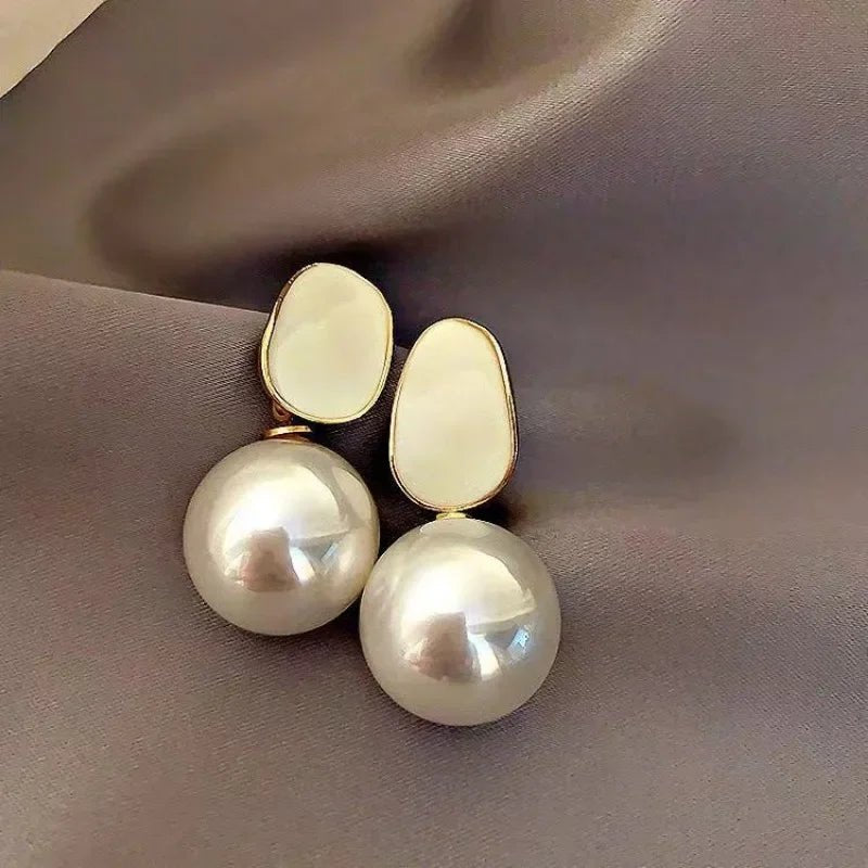 Korean Light Luxury Elegant Imitation Pearl Dangle Earrings - Trendora.es