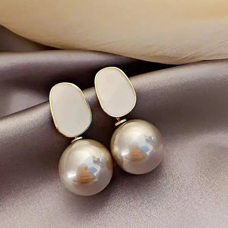 Korean Light Luxury Elegant Imitation Pearl Dangle Earrings - Trendora.es