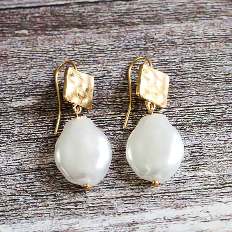 Natural Freshwater Pearl Dangle Earring - Trendora.es